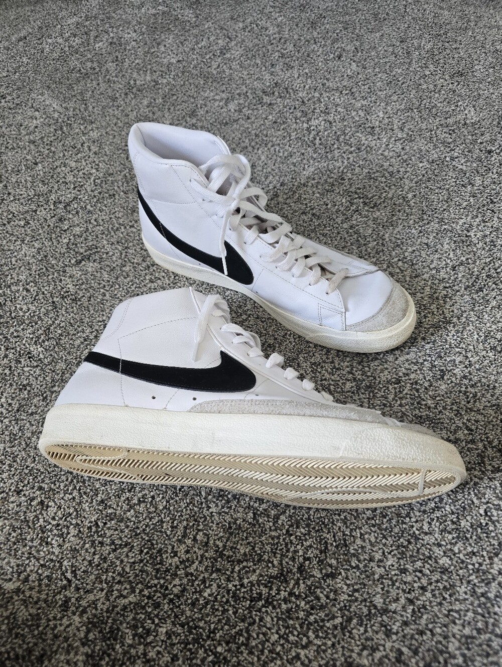 Nike Blazer Mid 77 Vintage White Black Men's Sneakers BQ6806-100 Size 13